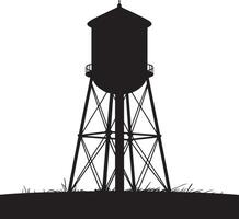 Water tower silhouette against white background. vector