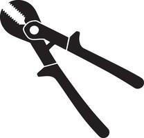 Black and white silhouette of a pair of slip joint pliers vector