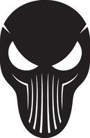 Stylized black skull mask design graphic illustration art vector