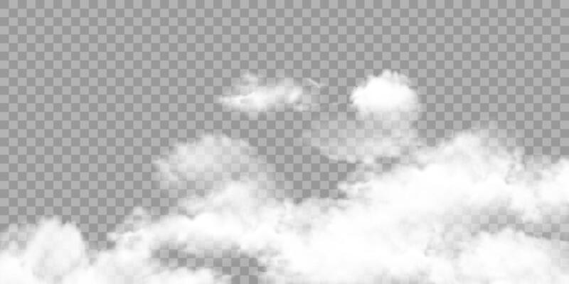 White realistic clouds, fog, smog special effet
