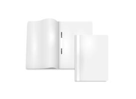 White blank office file folder mockup vector