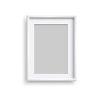 Rectangle white blank vertical frame with white paper vector