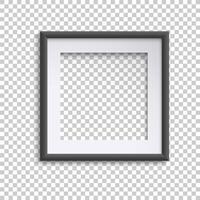 Blank white and black picture frame, square empty picture frame vector