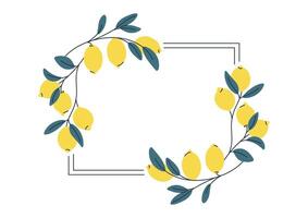Decorative rectangular frame with lemons, perfect for summer designs vector