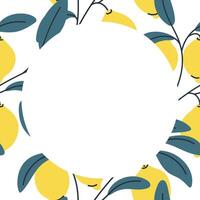 Decorative lemon frame or border for invitations and menus vector