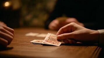Friends enjoy a classic poker game in a warm, nostalgic atmosphere filled with vintage charm photo