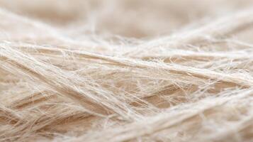 Close-up view of raffia fibers reveals their natural texture, perfect for sustainable summer accessories photo