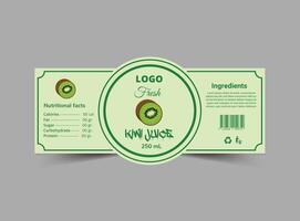 Bottle Label Kiwi Juice Product Template Design Brand Name Packaging Illustration vector
