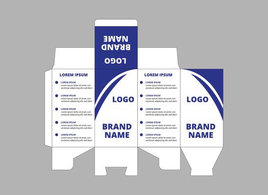 Packaging Template Design Product Blue Color With Logo Brand Name Product Illustration