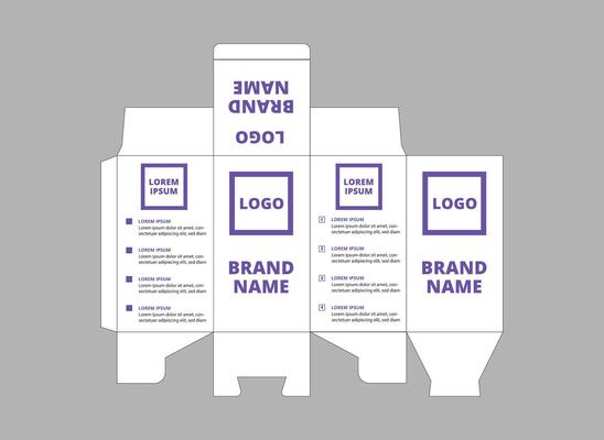 Packaging Template Design Product Purple With Logo Brand Name Product Illustration