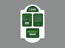 Bottle Label Template Design Green Product Name Packaging Illustration vector