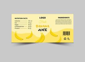 Bottle Label Banana Juice Product Template Design Brand Name Packaging Illustration vector