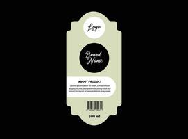 Bottle Label Template Design Brand Name Packaging Product Illustration vector
