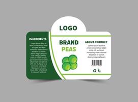 Bottle Label Pea Brand Name Template Design Packaging Product Illustration vector