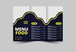 Menu Food Template Design Fast Food Brochure With Steak And Drinks Illustration vector