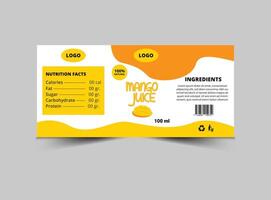 Bottle Label Mango Juice Product Template Design Brand Name Packaging Illustration vector