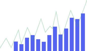a bar chart showing the number of shares traded in the stock market vector