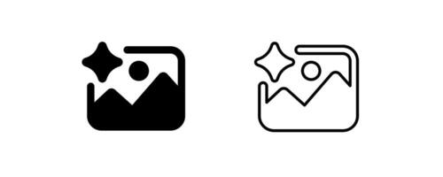 Ai intelligence icons featuring image and starry symbol for digital applications vector
