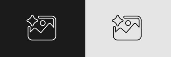 Icon representing ai applications in image processing and neural network technology vector