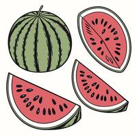 Collection of Watermelon slide In different perspectives vector