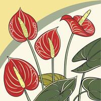 Collection set of Anthurium In different perspectives vector