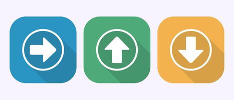 Arrow icon design illustration, arrow sign in shadow button design vector