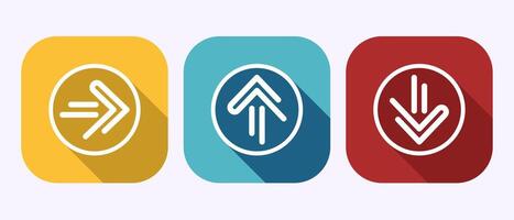 Arrow icon design illustration, arrow symbol in shadow button design vector