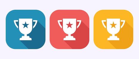 Award icon design illustration, Winning icon, Champion symbol in shadow button design vector