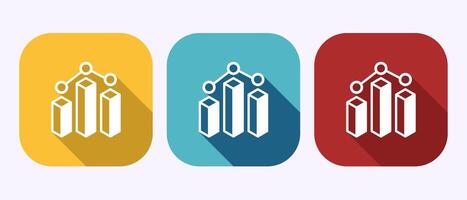 Bar chart icon design illustration, Graph logo, Growth chart sign in shadow button design vector