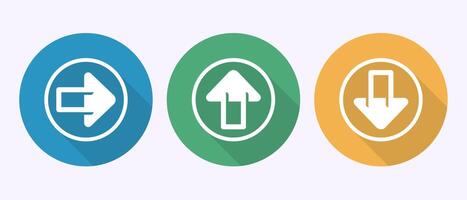 Arrow icon illustration, arrow sign in shadow button design vector