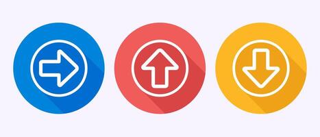 Arrow icon, arrow sign symbol in shadow button design vector