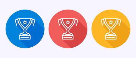 Award icon, Winning icon, Champion sign symbol in shadow button design vector
