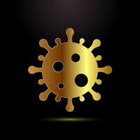 Virus, bacteria icon design illustration. Microbe bacteria symbol in gold color style vector