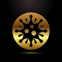 Virus, bacteria icon design. Microbe bacteria sign symbol in gold color style vector