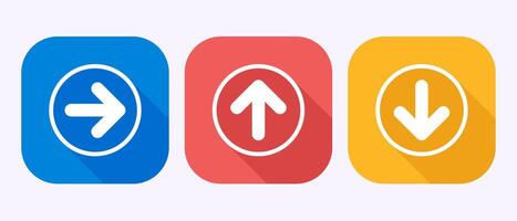 Arrow icon design, arrow sign symbol in shadow button design vector