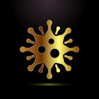 Virus, bacteria icon. Microbe bacteria sign symbol in gold color style vector
