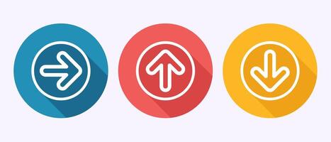 Arrow icon illustration, arrow sign symbol in shadow button design vector