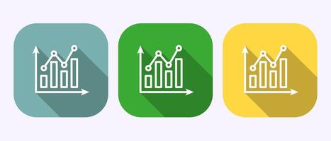 Bar chart icon design illustration, Graph logo, Growth chart symbol in shadow button design vector