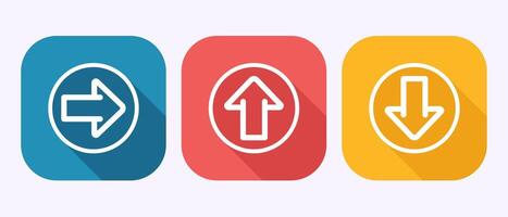 Arrow icon design, arrow sign in shadow button design vector