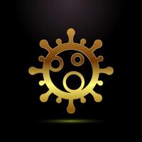 Virus, bacteria icon illustration. Microbe bacteria sign symbol in gold color style vector