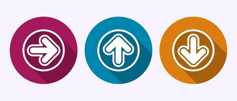 Arrow icon design, arrow symbol in shadow button design vector