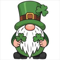 Gnome with Shamrock and Leprechaun Hat vector