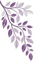 Purple leaves with branches on a white background vector