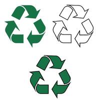 collection set of recycle symbol icon in different perspectives vector