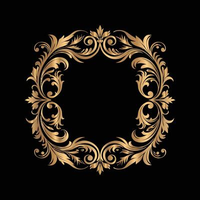 golden frame on black background. golden frame.