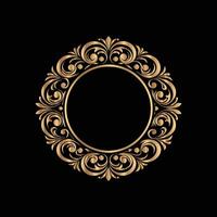 golden frame on black background. decorative elements. vector