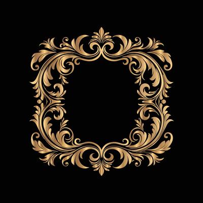 golden frame on black background