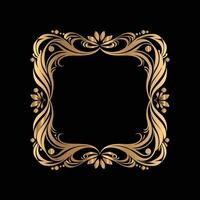 golden frame on black background. vector