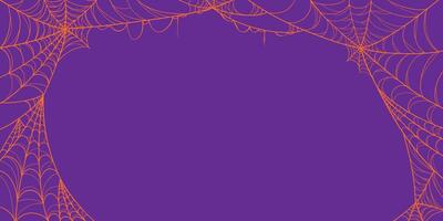 Spider Web in Hand Drawn Style Isolated on Purple Background. Doodle arachnid web perfect for cards, party invitations, web, fashion, print vector