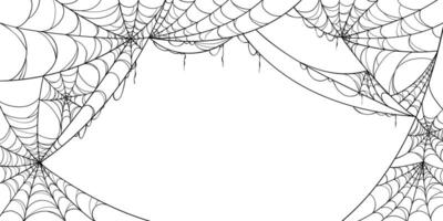 Spider Web Background in Hand Drawn Style. Doodle arachnid web perfect for cards, party invitations, web, fashion, print vector